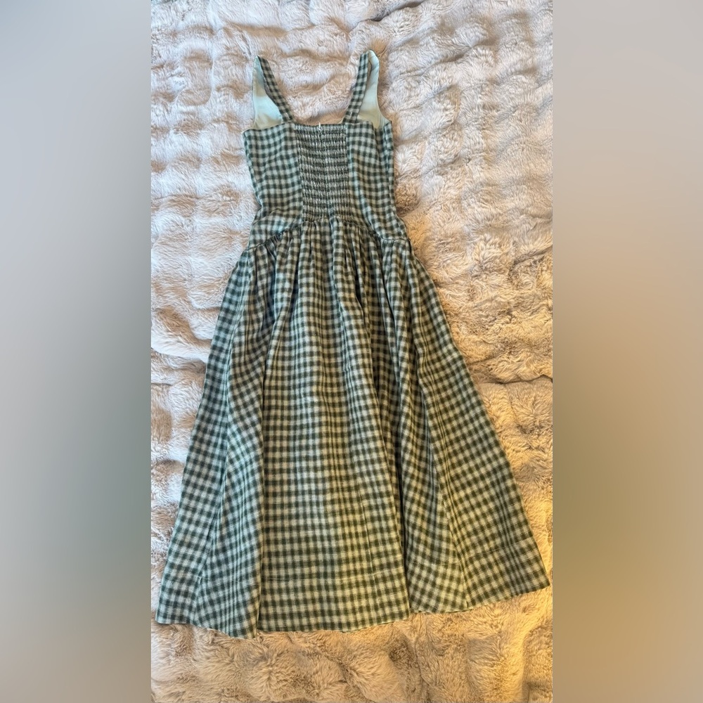 Reformation Roslyn Linen Dress in Cactus. Brand new without tags, never worn. - Picture 12 of 16